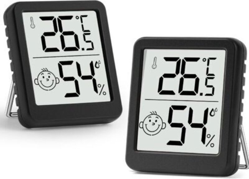 LaBlanc – Mini-Hygrometer mit LCD-Anzeige und Smiley-Anzeige für Innenräume, 2-teilig, für Babyzimmer, Seniorenzimmer, A...