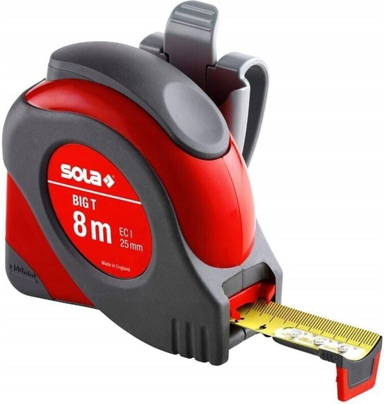 Rollbandmaß BigT 8m Maßband Bandmaß Messtechnik Taschenmaßband 50021401 - Sola