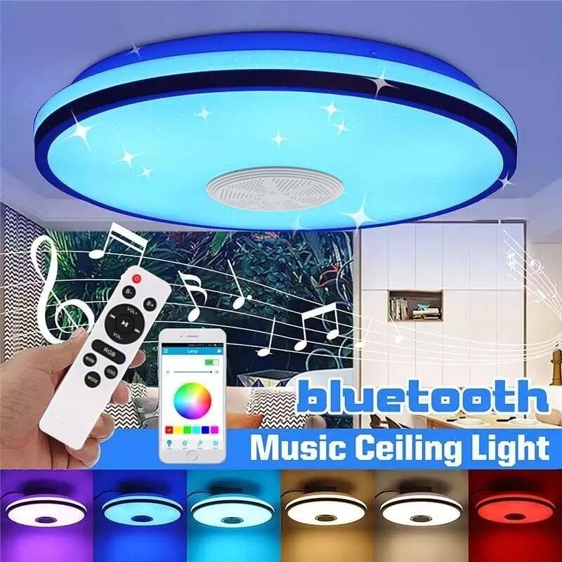 Deckenleuchte, 1 Stück, wasserdichte Deckenleuchte IP54, 72 W, 34 cm, 220 V, RGB, bunt, Bluetooth-Musikwiedergabe, runde...