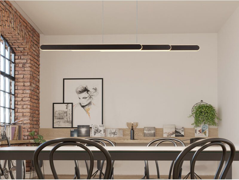 Led Pendelleuchte helios Schwarz dimmbar & ausziehbar, max. Breite 130cm