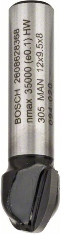 Hohlkehlfräser, 8 mm, R1 6 mm, d 12 mm, l 9,2 mm, g 40 mm - Bosch