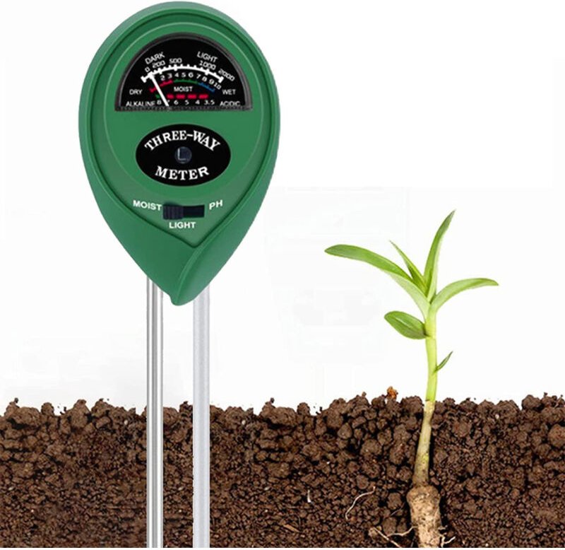 Ahlsen - Bodentester-Kit, 3-in-1-Bodentester-Feuchtigkeitsmesser, Licht- und pH-Säuretester, für Blumen/Gras/Pflanze/Gar...