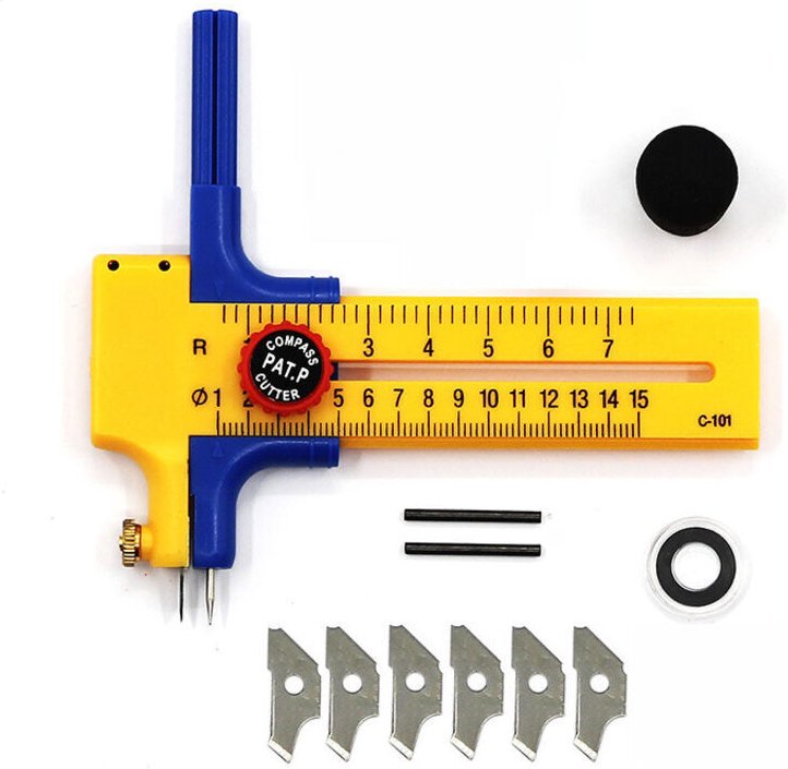 Kreisschneider mit Zirkel, Papierkreisschneider, Präzisions-Kreisschneider, 10–15 cm Schneidezirkel