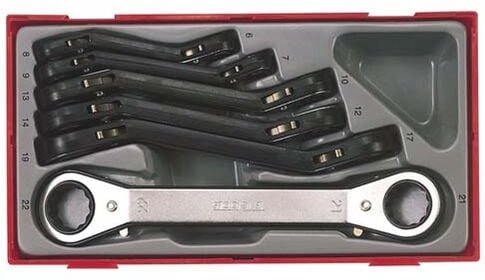 Abgewinkelter Ratschenschlüssel-Satz Tengtools ttrors 6 Stück 116700105