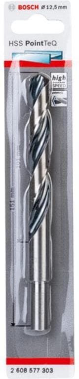 Bosch HSS PointTeQ Metallbohrer DIN338, Ausführung: 12,5mm, 1er VE, 2608577303