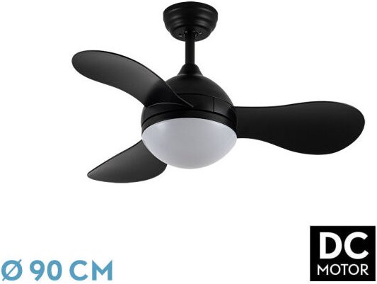 Lüfter dc Feststofflüfter 24w schwarz 3aspas 91d 2640lm 3000-4000-6500k remote+memory+timer