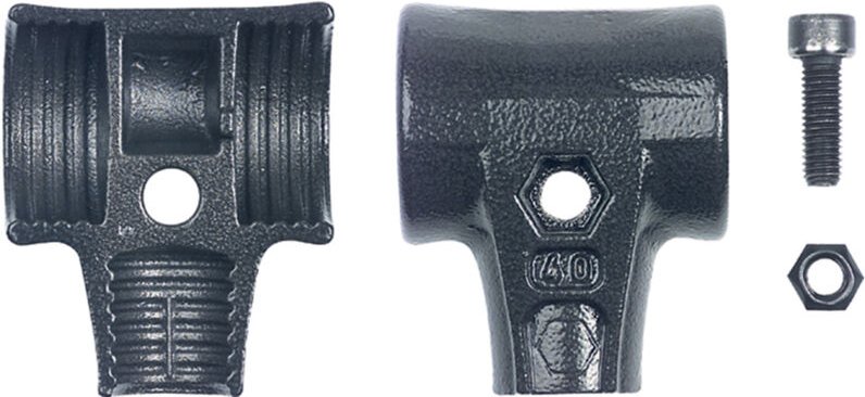 Wiha Hammerschalen Set mit Schraube und Sicherungsmutter für Safety Schonhammer 80 (26672)