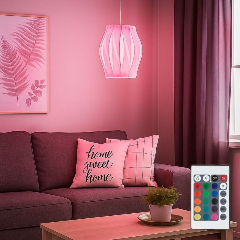 Globo Lighting - Pendelleuchte weiß Esszimmerleuchte Fernbedienung Hängelampe dimmbar, Metall Kunststoff, 1x rgb led 4W ...