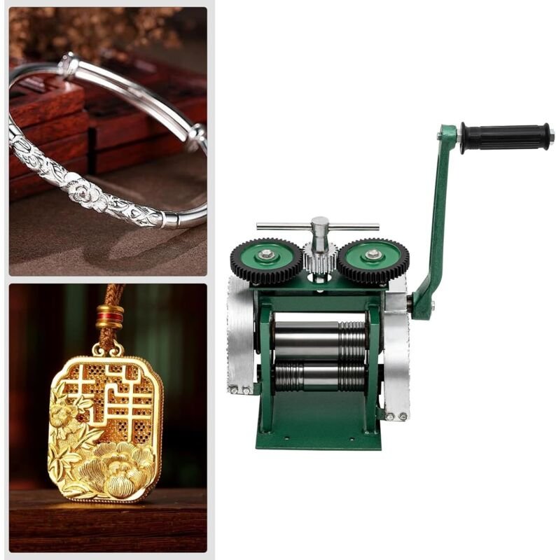 85mm Handwalzwerk, 3 in 1 Schmuckwalzwerk, Schmuck Tisch-Kombiwalzwerk, Tisch-Kombiwalzwerk, Schmuckherstellungswerkzeug...