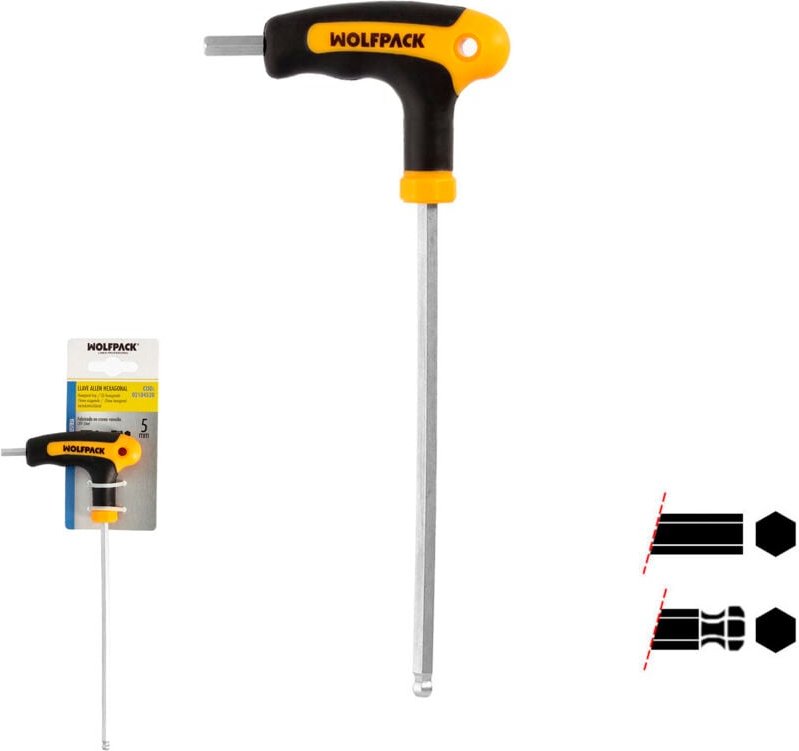 Inbusschlüssel mit Kugelgriff Form t 5,0 mm. mit Aufhänger