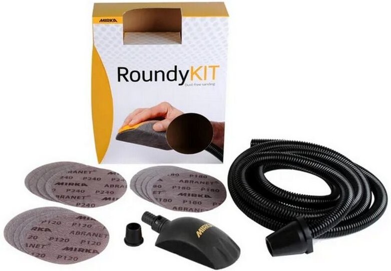 Handschleifpapier Roundy Handblock Kit zum Schleifen mit Absaugung 150 mm KIT00ROUND - Mirka