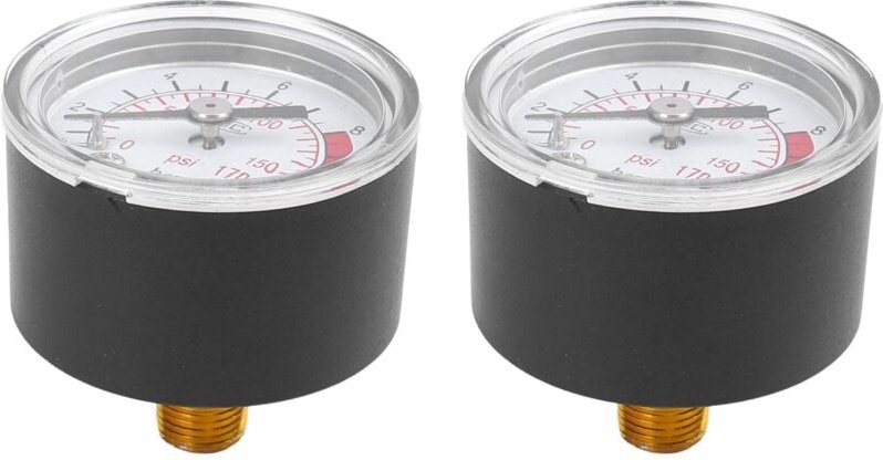 2X 0-12 Bar 0-170 PSI 10 mm Gewinde Gas Luftpumpe Druck Gauge Kompressor Manometer