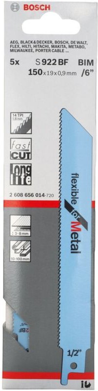 5 Säbelsägeblätter s 922 bf - 2608656014 - Bosch