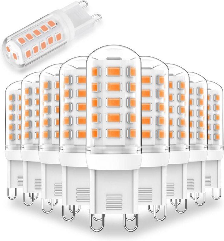 G9 3W LED-Lampe, dimmbar, warmweiß (2700K), 350lm, Ersatz für T4 30W/25W/20W Halogenlampen, G9-Sockel für Kronleuchter, ...