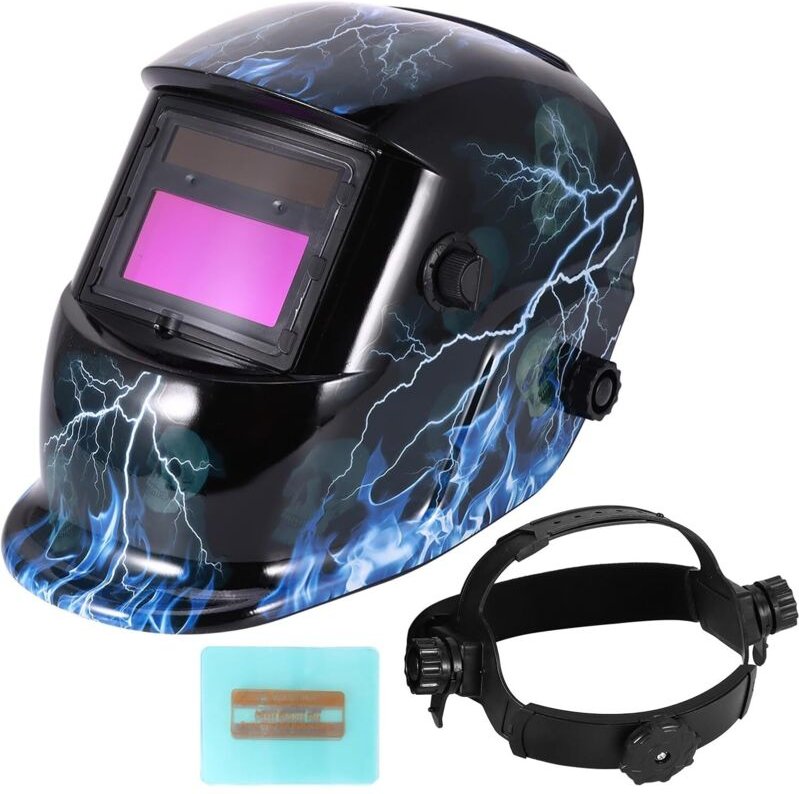 Automatisch abdunkelnder Schweißhelm, verstellbare Schweißmaske, batterie- und solarbetrieben, Schweißhelm, automatisch ...