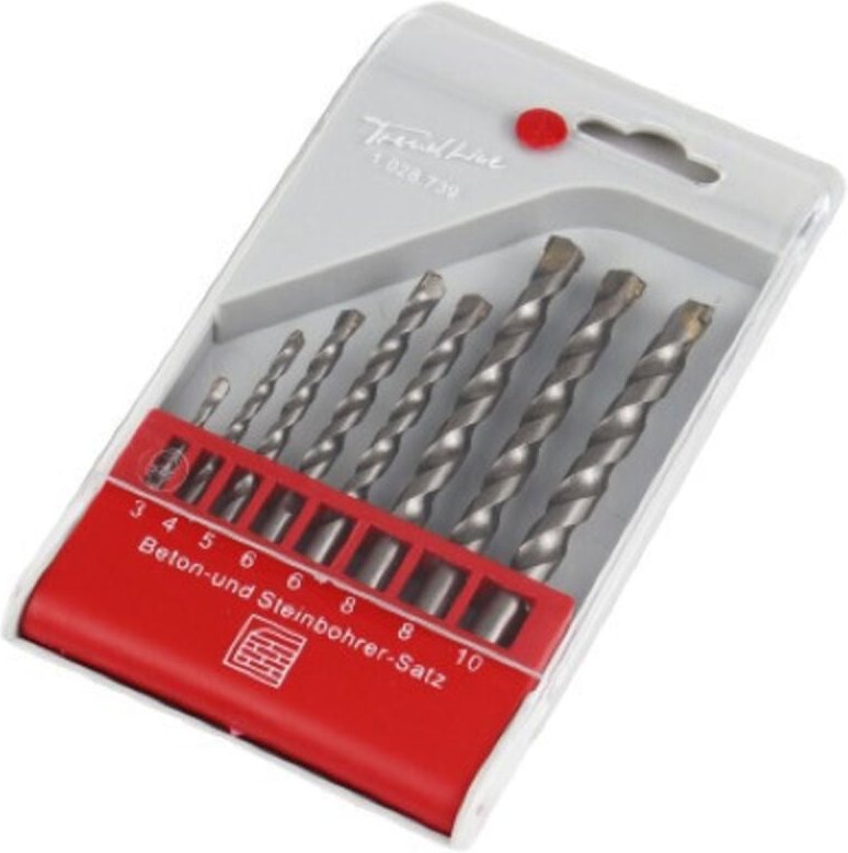 TrendLine Bohrer-Set für Beton & Stein 8-teilig Rundschaft Betonbohrer
