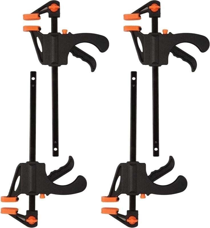 ZVD-4 Stück 4 Zoll Ratschenklemmen Einhand-Stangenklemmen, Wolfcraft Schnellklemme Ratschenstangenklemme für Holzbearbei...