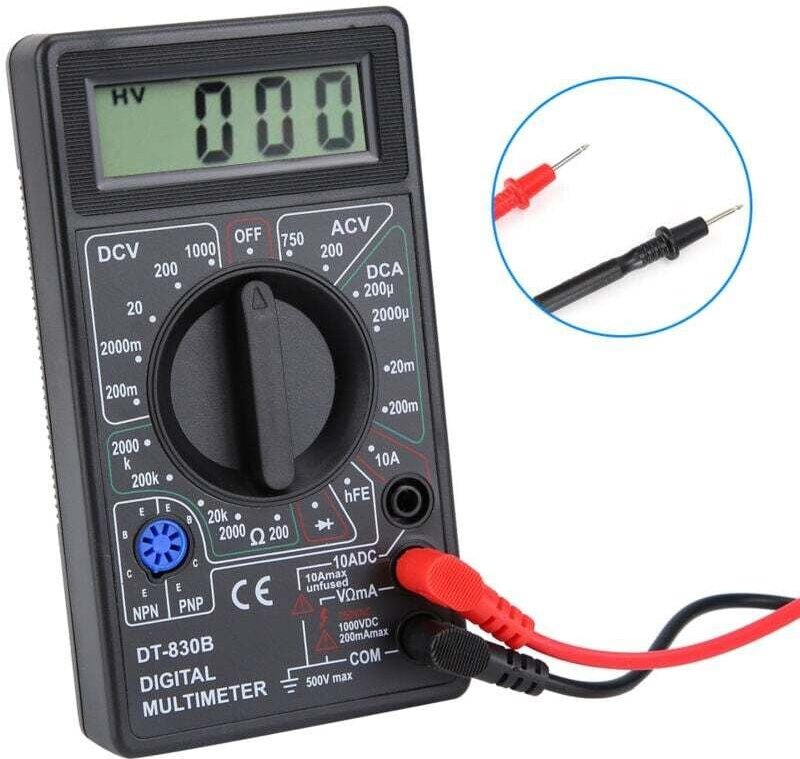 Digitalmultimeter, DT-830B Multifunktionales tragbares LCD-Digitalmultimeter, Amperemeter Volt Ohm Tester Voltmeter Ohmm...