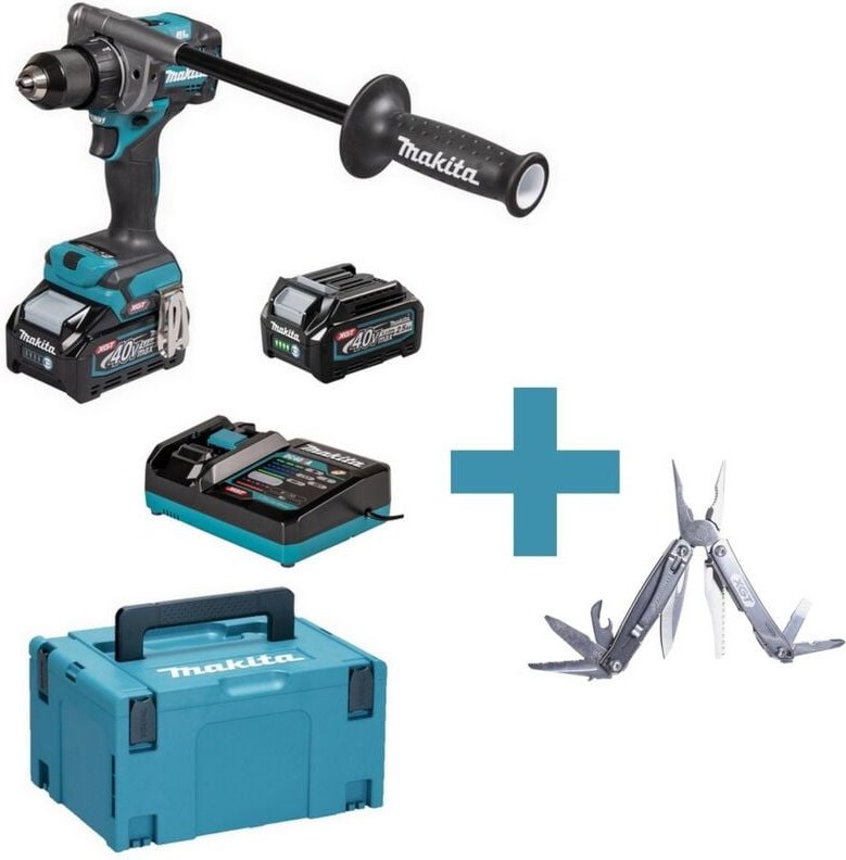 DF001GD203 Akku-Bohrschrauber 40V max. / 2x 2,5 Ah Akku + Schnellladegerät im makpac + Side-Kick - Makita