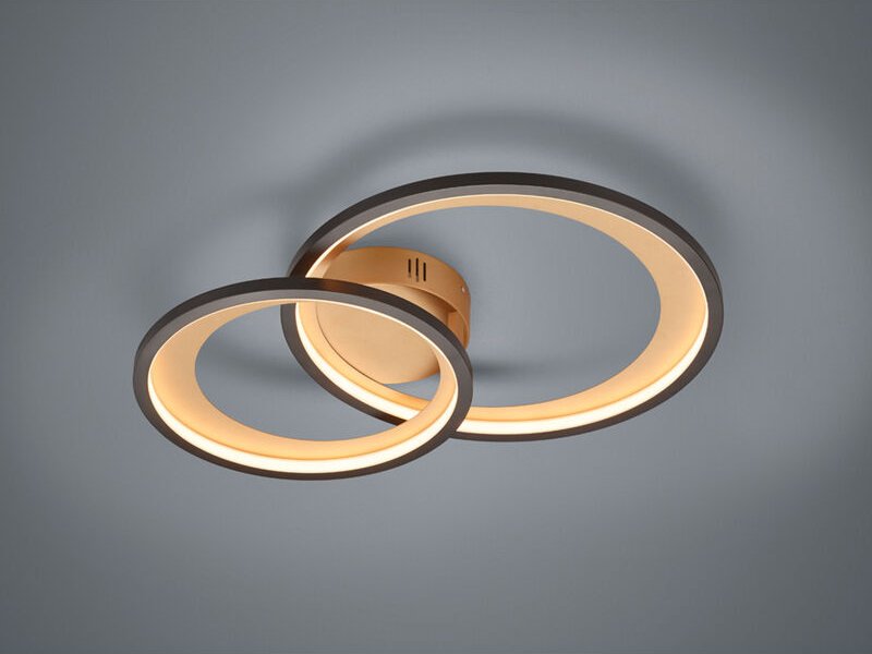 Dimmbare led Deckenleuchte granada in Schwarz & Gold, Breite 59cm
