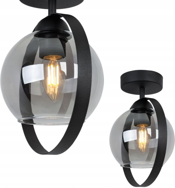 Moderne Deckenleuchte Glasring Graphit