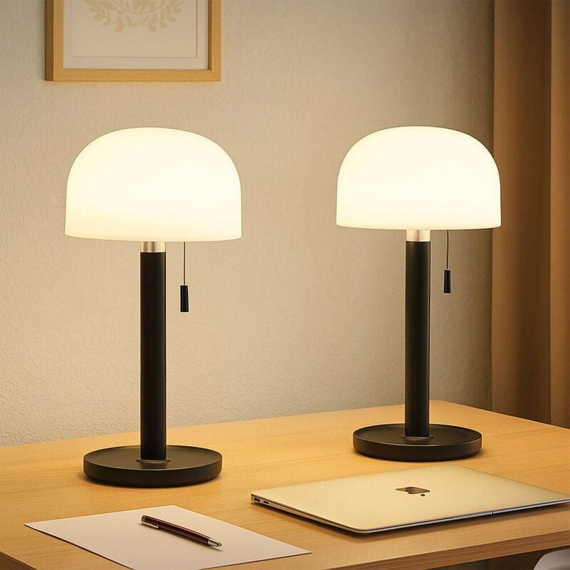 Tischlampe Bambus Tischleuchte schwarz led Wohnzimmerlampe IP44 Beistelllampe, 1,5W 80lm warmweiß, neutralweiß, kaltweiß...