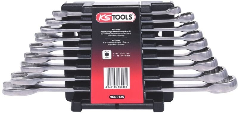 Ks Tools edelstahl Ringmaulschlüssel-Satz, abgewinkelt , 9-tlg