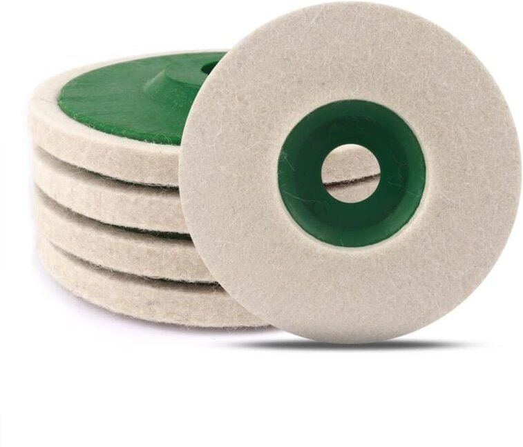 Csparkv - 5 Stück 125 mm Polierpad, DIA-Polierscheibe für Winkelschleifer, Wollpolierscheibe für Bohrer-Polierzubehör (L...