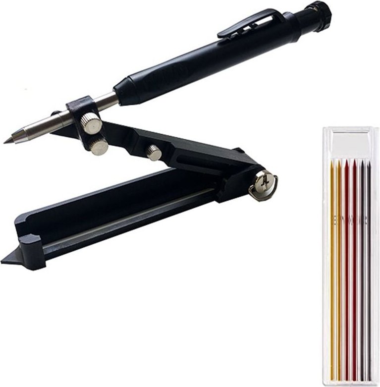 Tlily - Multifunktionales AnreißWerkzeug für Den Bau, Aluminiumlegierung, mit Tieflochzirkeln, Profiler, Bodenwinkelmess...