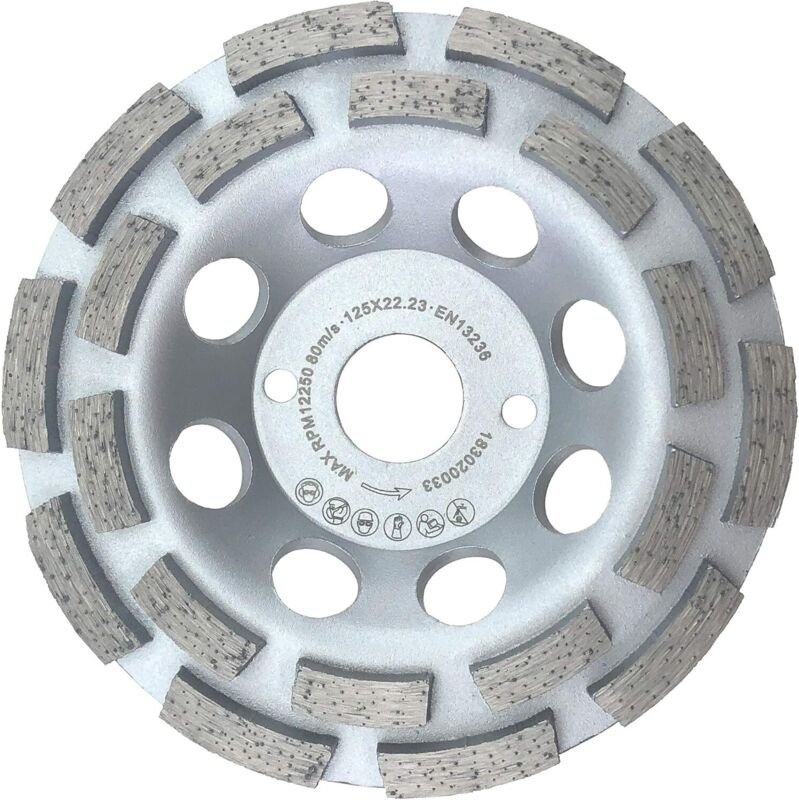 Tonchean - Premium 125 mm Diamant-Schleifrad, universelle zweireihige Schleifscheibe für Beton, 125 mm x 22,2 mm