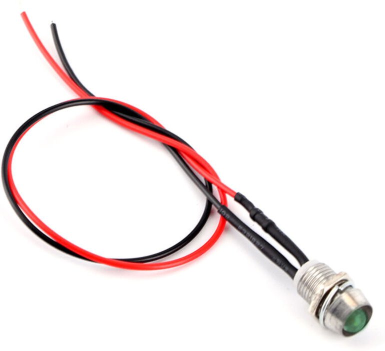 4 Stück 12V 8mm LED-Treiberpanel-Warnleuchte für Armaturenbrett, Auto, Transporter, grün