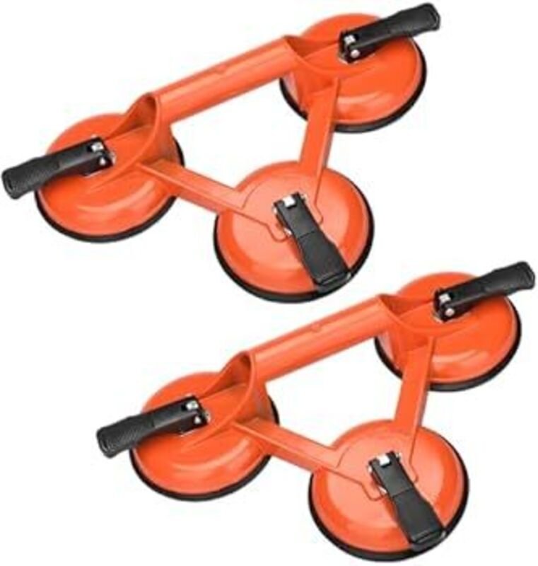 2er Set Fliesenheber - Saugnapf mit 130 kg Tragkraft, Aluminium-Hebesaugnäpfe für glatte Oberflächen wie Fliesen, Glas u...