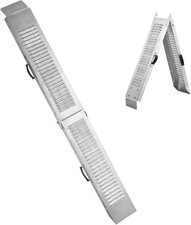 Boudech - 250 kg rutschfeste Stahl-Laderampe f�r Motorradroller mit Griffen. 170x22,5x4,5 cm