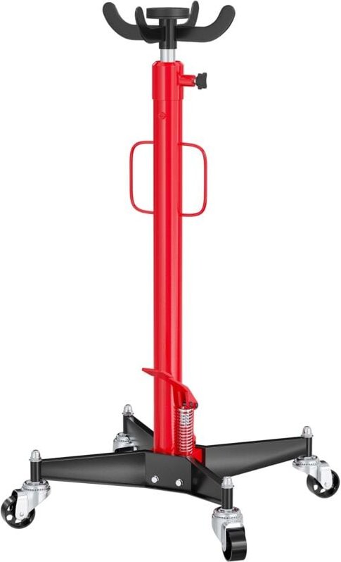 Mobiler Getriebeheber hydraulisch 500 kg 110-190 cm Hubhöhe, mit 4 Laufrollen, Aufnahmekralle, Pedal, hydraulischer Moto...