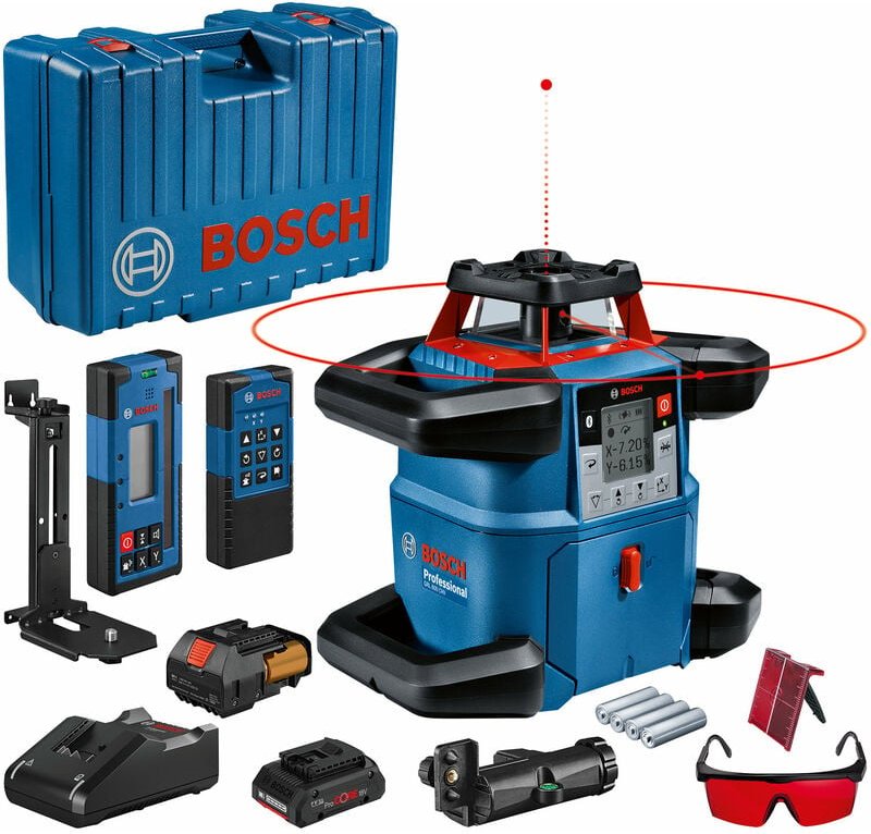 Bosch Rotationslaser grl 600 chv mit Akku und Schnellladegerät im Koffer