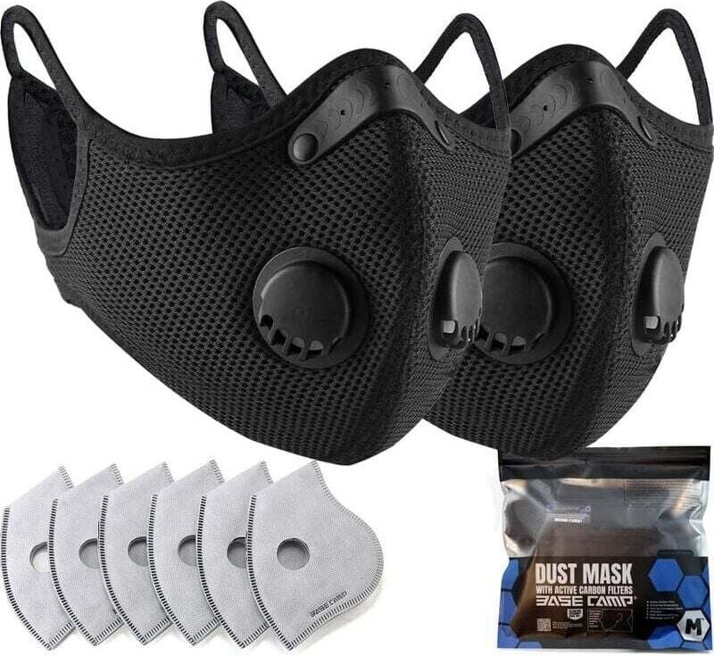 Masque de Cyclisme Anti-poussière Masque Anti-poussière Réutilisable avec Filtre en Carbone pour Moto, Travail du Bois, ...