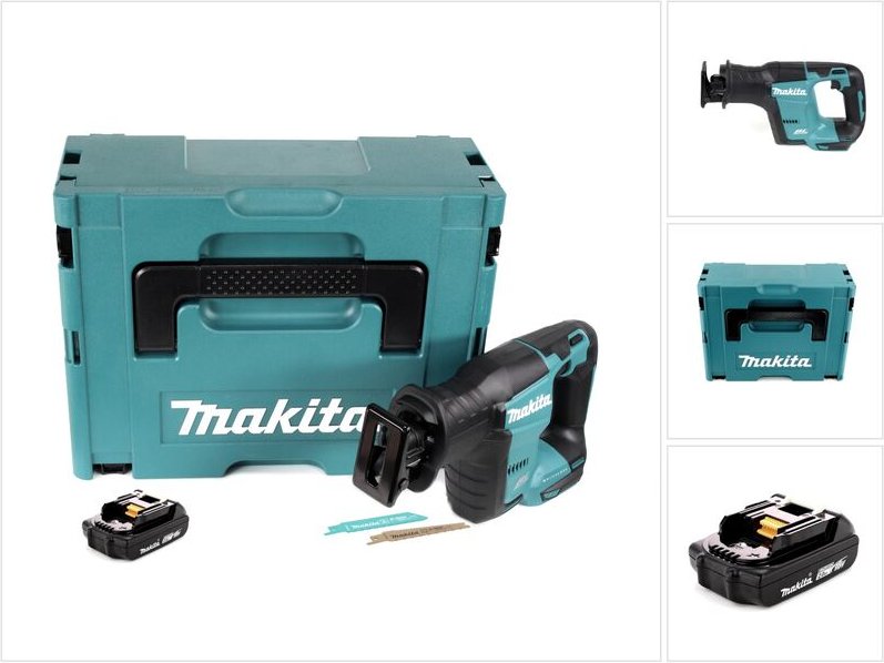 Makita DJR 188 A1J Akku Reciprosäge Säbelsäge 18 V Brushless + 1x Akku 2,0 Ah + Makpac - ohne Ladegerät