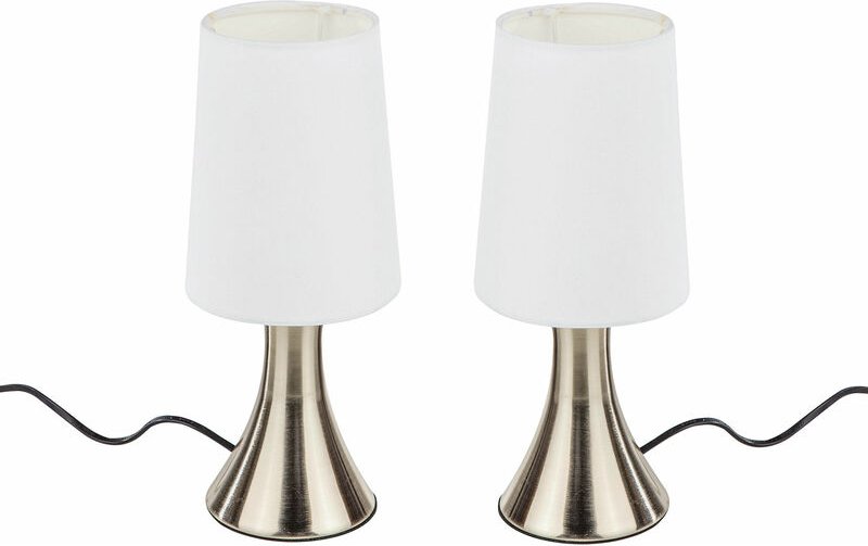 Spetebo - 2er Set Edelstahl Touchlampe - 30 x 12 cm - Touch Nachttisch Deko Lampe