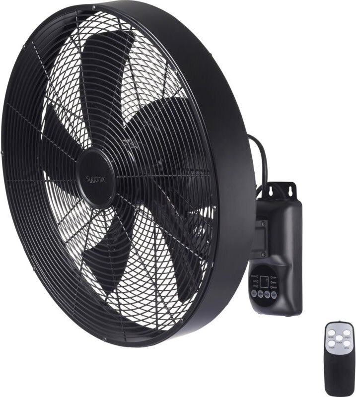 SY-6661434 Wandventilator 50 w (ø x h) 45 cm x 45.5 cm Schwarz mit Fernbedienung, Oszillier - Sygonix