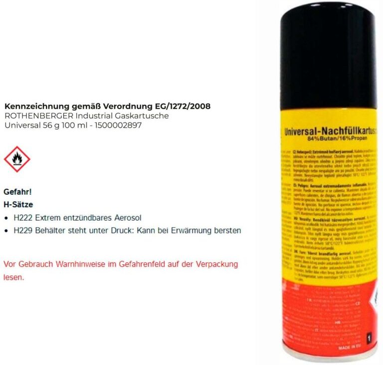 Thumbnail - Industrial Gaskartusche 56 g 1 St. - Rothenberger