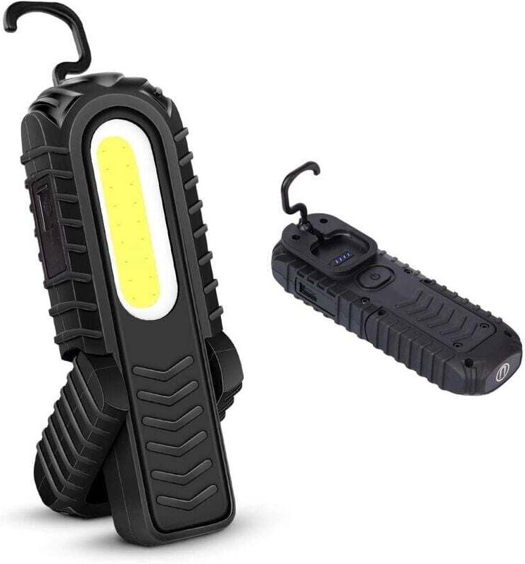 Wiederaufladbare LED-Arbeitsleuchte, 5 w COB-Front-LED-Inspektionsleuchten mit Haken und Magnetfuß für Auto, Camping, No...