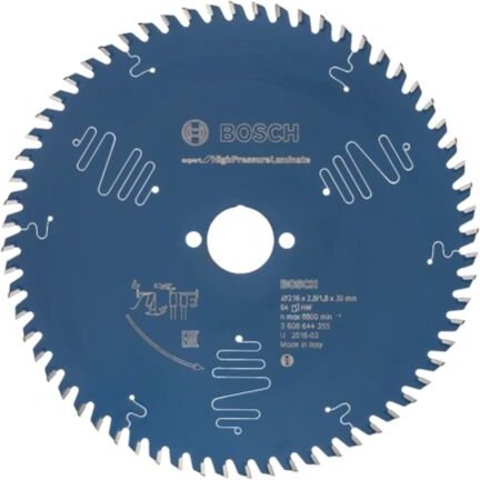 Kreissägeblatt Expert for High Pressure Laminate, 216 x 30 x 2,8 mm, 64 Zähne - Bosch