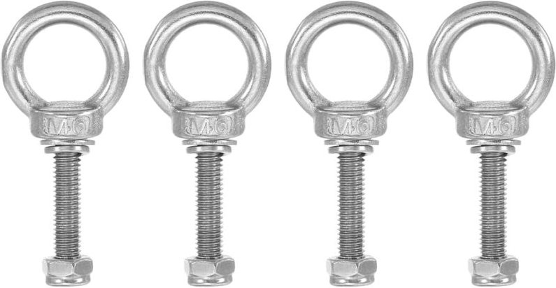 M6x35 Edelstahl 304 Hebeösen mit Außengewinde, Sechskantmutter und Unterlegscheibe zum Aufhängen von Ketten und Drahtsei...