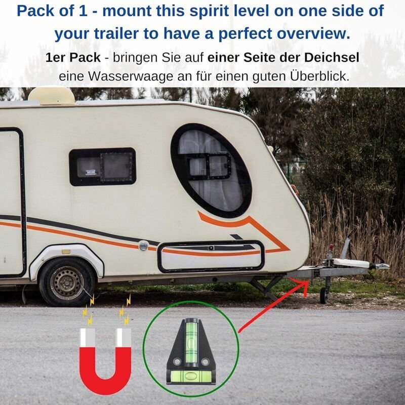 Magnetische T-förmige Wasserwaage, klein und praktisch für Wohnmobile, mit Magnet, Wasserwaage für Transporter, Nivellie...