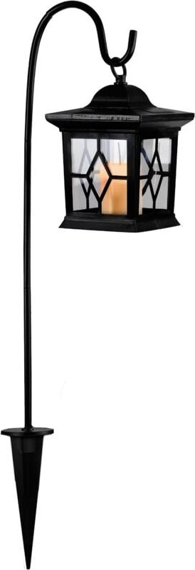 Star - Trading Solarlaterne Milan, Laterne, Schwarz, led, Dämmerungssensor, Solar, Gelb