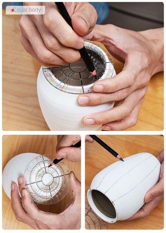 Acryl Runde Aliquot Zeichnung Linie Lineal Ton Gravur Markierung Lineal Trimmen Mittelpunkt Hilfs Drehteller Klein