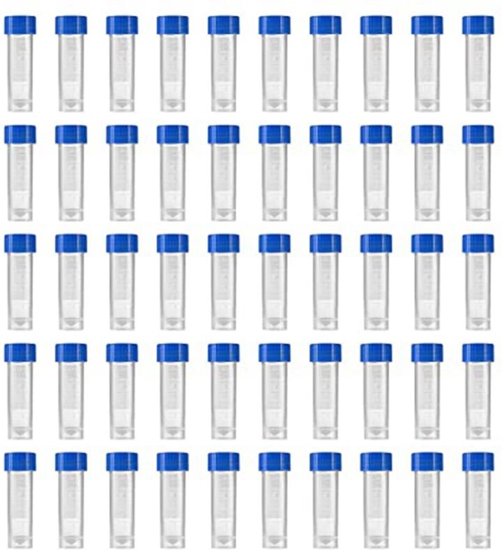 200 Stück 5 ml graduierte Reagenzgläser aus Kunststoff für Aufbewahrungsbehälter mit Schraubverschluss