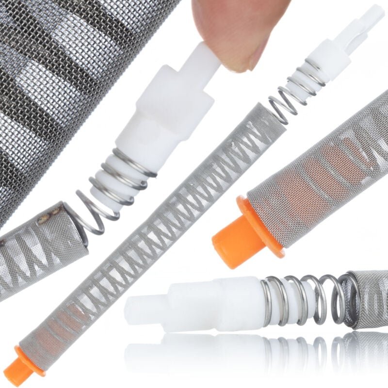 Rosfix Filtereinsatz FTX 100 Mesh Rot – Ersatzteil für Farbspritzpistole Graco Contractor, FTX, XTR 110 mm, Ø 9 mm Feine...