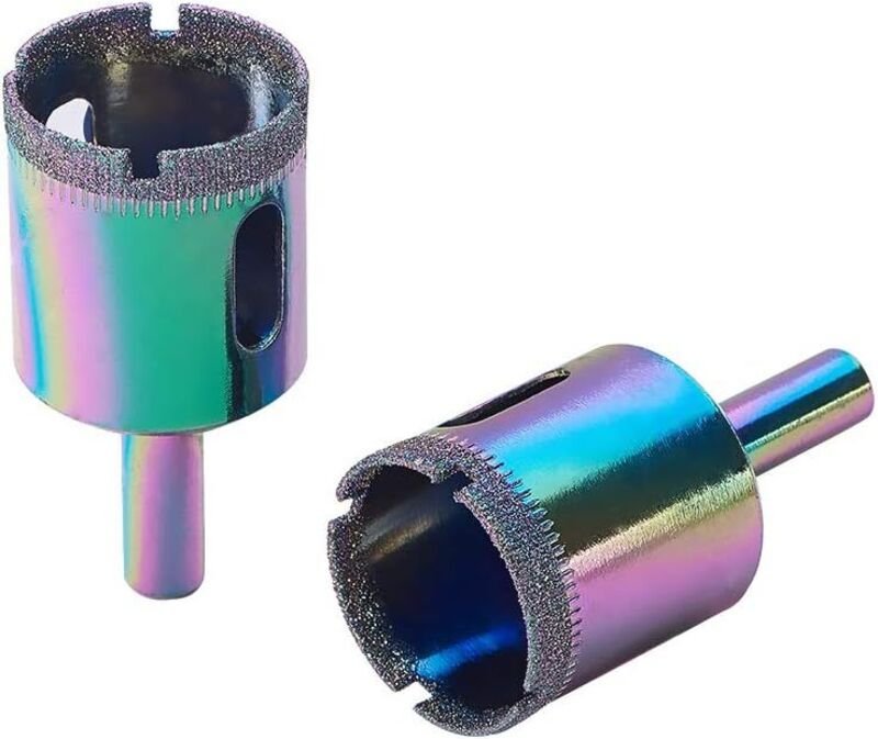 Diamant-Glaslochsäge, gerader Griff, Diamantkörnung, 55 mm Länge, Hohlauszieher, Schneidwerkzeug, geeignet für Glas, Por...