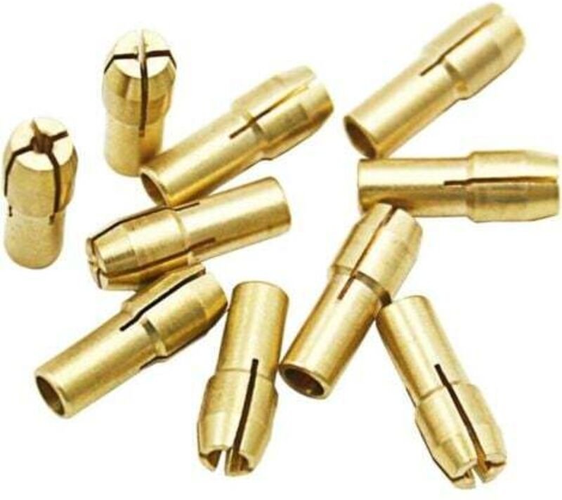 Jalleria - 10 Stück Messing-Bohrfutter-Spannzangen 0,5–3,2 mm Zubehör für Dremel-Drehwerkzeuge 4,3 mm Schaft